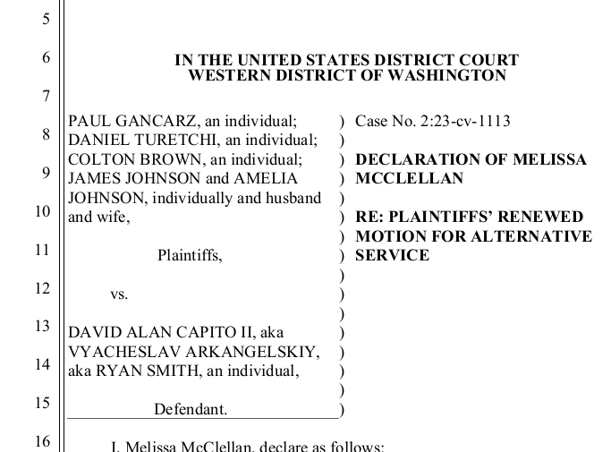 Screenshot of Recent Court Document