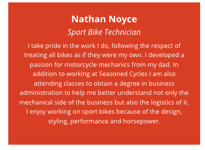 Nathaniel Noyce Seasoned Cycles Richmond, Virginia Motorcycle Mechanic